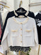 Lace Border Tweed Crop Jackets